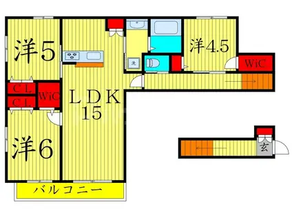 平井1丁目メゾン(3LDK/2階)の間取り写真