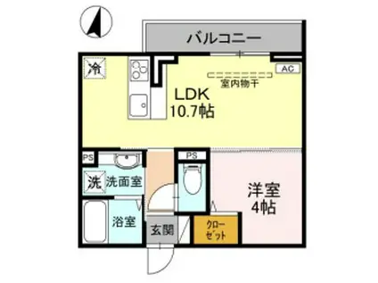 D SERENO新倉I(1LDK/2階)の間取り写真
