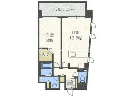 レジデンス本町靭公園(1LDK/15階)の間取り写真