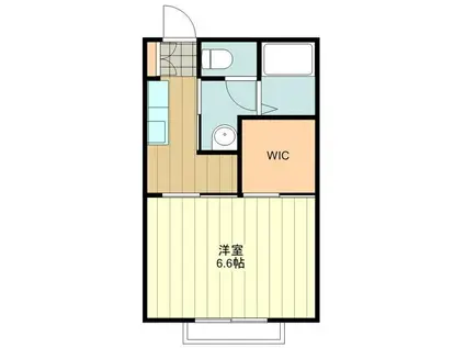 HIROコート(1K/2階)の間取り写真