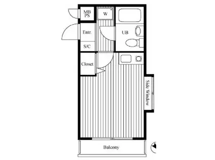 ライオンズマンション成城東(ワンルーム/3階)の間取り写真