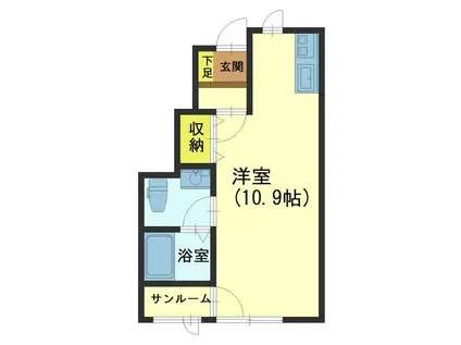 レクセラ藤木(ワンルーム/1階)の間取り写真