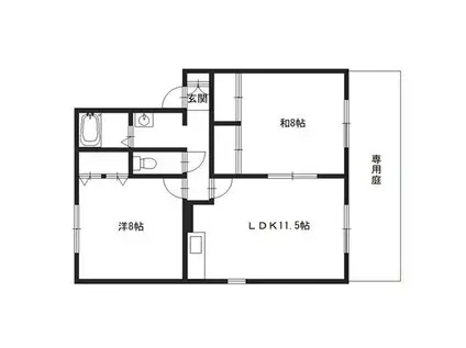 メゾンプラ タニエール(2LDK/1階)の間取り写真