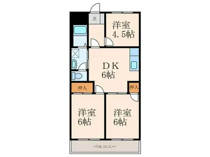 ギャラン春の町(3DK/7階)の間取り写真