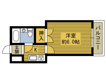 関ビル(1K/3階)の間取り写真