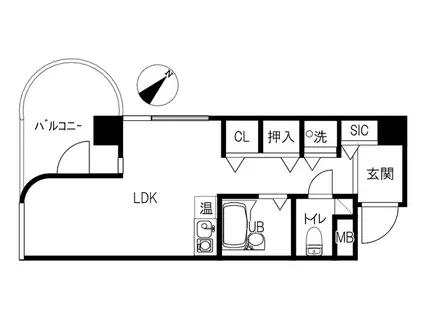 ステラ池田町(ワンルーム/4階)の間取り写真