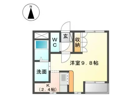 アンジェロ(1K/1階)の間取り写真