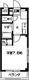 アズールK(1K/2階)の間取り写真