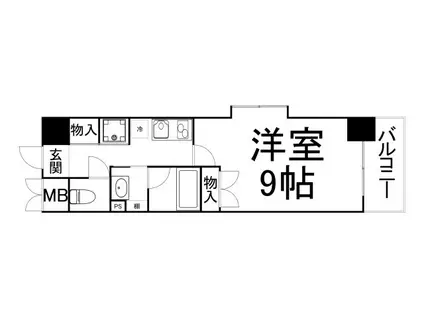 ドルチェ ヴィータ 都島(1K/3階)の間取り写真