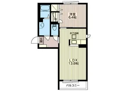 クローバーヒルズ(1LDK/1階)の間取り写真