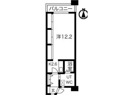 シティコート目黒3棟(1K/2階)の間取り写真