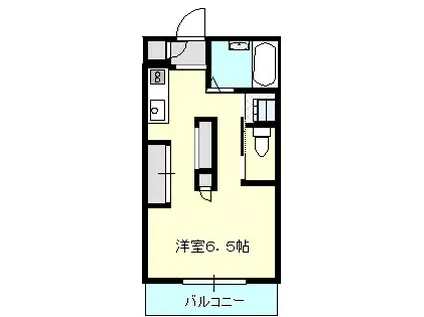 コーポマリオ(ワンルーム/2階)の間取り写真