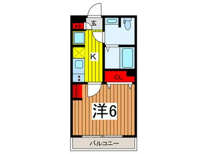 未来館南浦和(1K/3階)の間取り写真