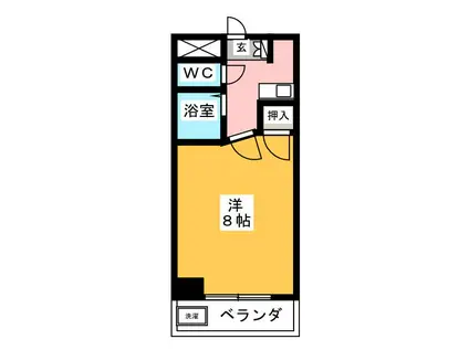 QUIET(1K/3階)の間取り写真