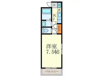 アルカス今出川(1K/3階)の間取り写真