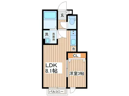 CASA TELA(1LDK/1階)の間取り写真