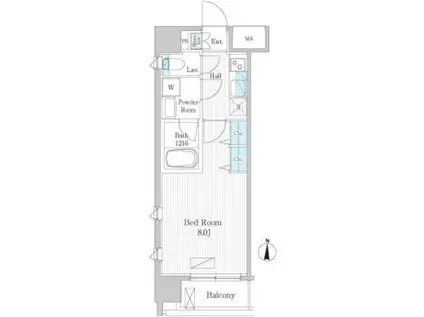 UPPER FIELD WOOD(1K/3階)の間取り写真