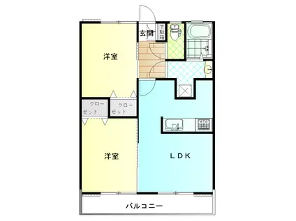 サニーハウスクレスト(2LDK/1階)の間取り写真