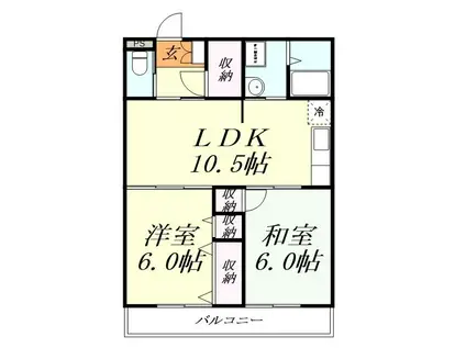 STマンション越谷(2LDK/2階)の間取り写真