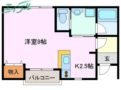 カーサ・オオイデ(1K/1階)の間取り写真