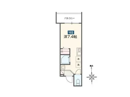 メルディア京急鶴見(ワンルーム/1階)の間取り写真