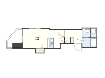 シーアンドスター勝富(ワンルーム/4階)の間取り写真