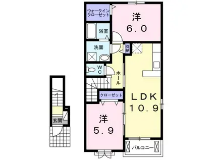 プリムローズ.N(2LDK/2階)の間取り写真