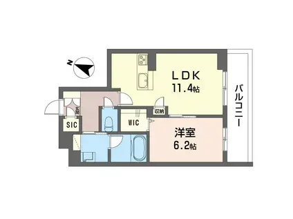 リュミエール(1LDK/2階)の間取り写真