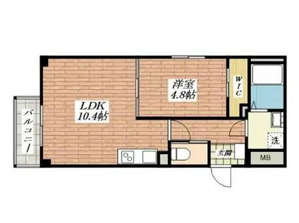 URBAN COURT 茨木春日(1LDK/1階)の間取り写真