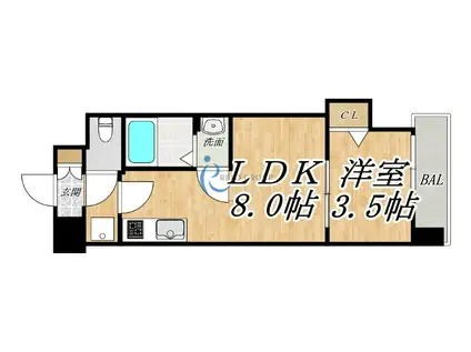 MV.MS大阪新加美(1LDK/8階)の間取り写真