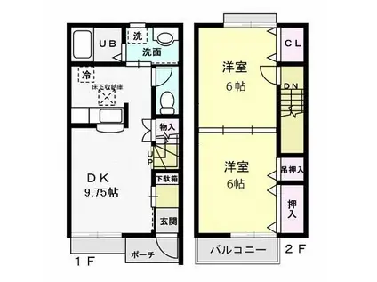オランジュリー(2LDK/1階)の間取り写真