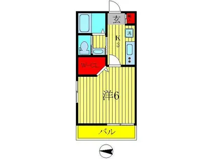 BONITA(1K/2階)の間取り写真