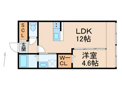 クラウンハイツ新生町(1LDK/2階)の間取り写真