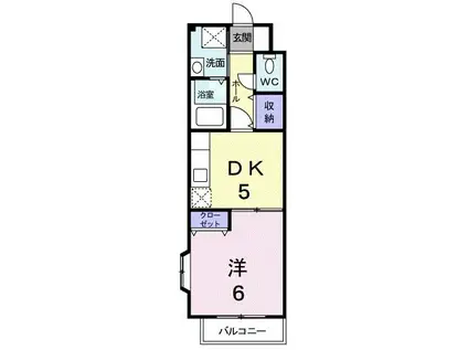 エテルネル21(1DK/2階)の間取り写真