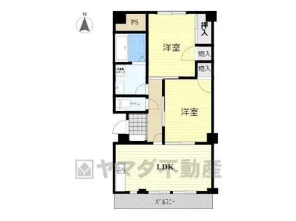 スリーゼ錦(2LDK/4階)の間取り写真