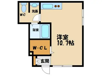 ステップ柴崎(ワンルーム/1階)の間取り写真