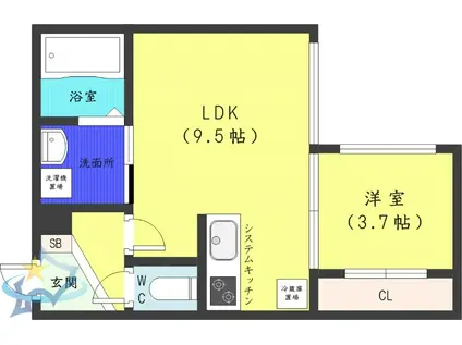 KOTONI GROOVE(1LDK/3階)の間取り写真