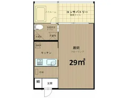 GARDEN FLAT(ワンルーム/2階)の間取り写真