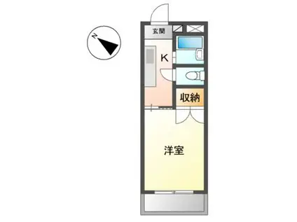 フラットサンパール(1K/2階)の間取り写真