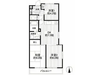 緑園ハウス妙蓮寺(3DK/2階)の間取り写真