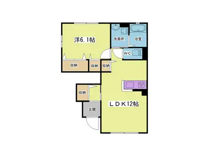 ナチュール谷上(1LDK/1階)の間取り写真