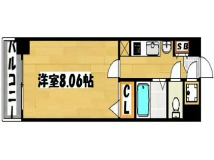 エンクレスト赤坂壱番館(1K/8階)の間取り写真