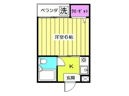 フラット桜台(1K/3階)の間取り写真