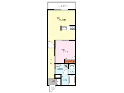 パークメゾン・ノース(1LDK/2階)の間取り写真