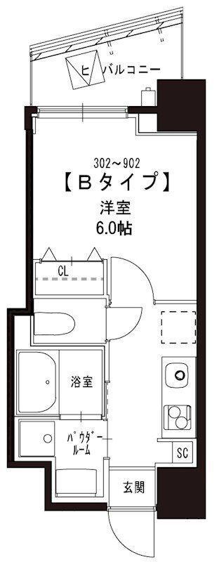 コンフォルト芝公園(1K/3階)の間取り写真