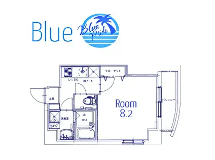 JR東海道本線 大船駅 徒歩8分 4階建 築11年(1K/2階)の間取り写真