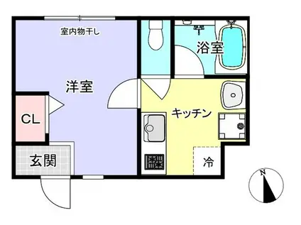 ティサージュ屋形(1K/1階)の間取り写真