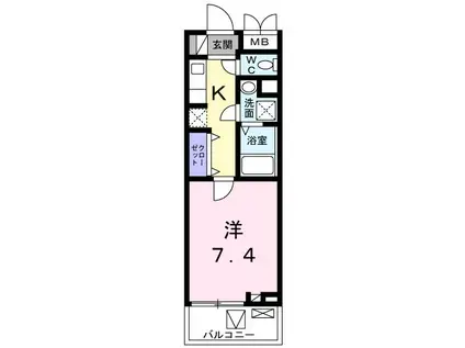 エイトウッズ淵野辺(1K/4階)の間取り写真