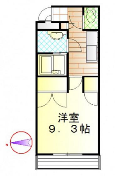 パティオ西島田(1K/2階)の間取り写真