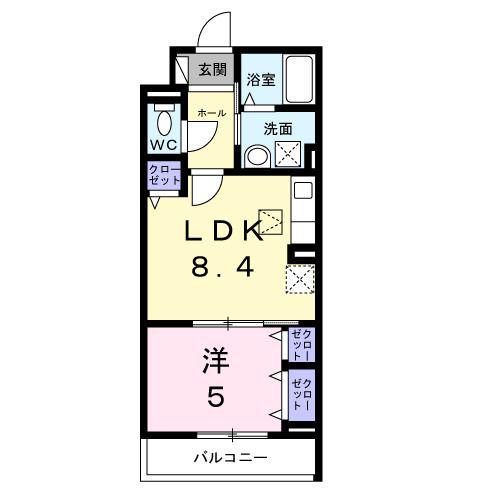 ヒカルサ尼崎神崎町(1LDK/1階)の間取り写真